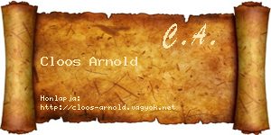 Cloos Arnold névjegykártya